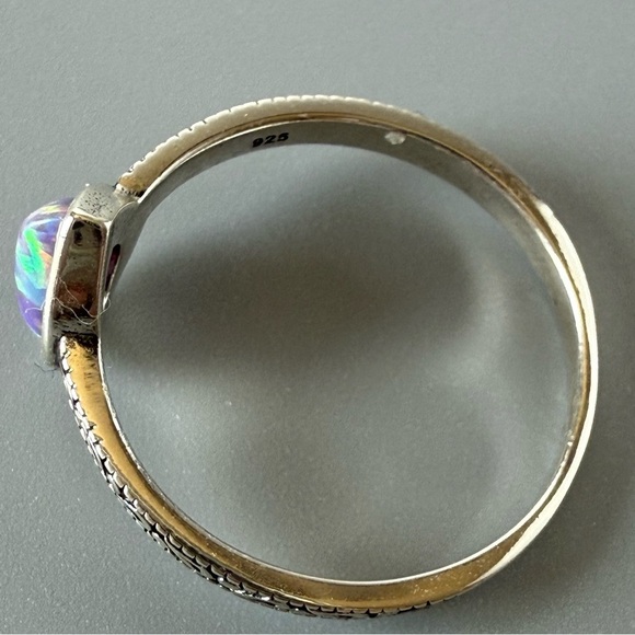 Sterling Silver Pear Opal Ring - Picture 10 of 11